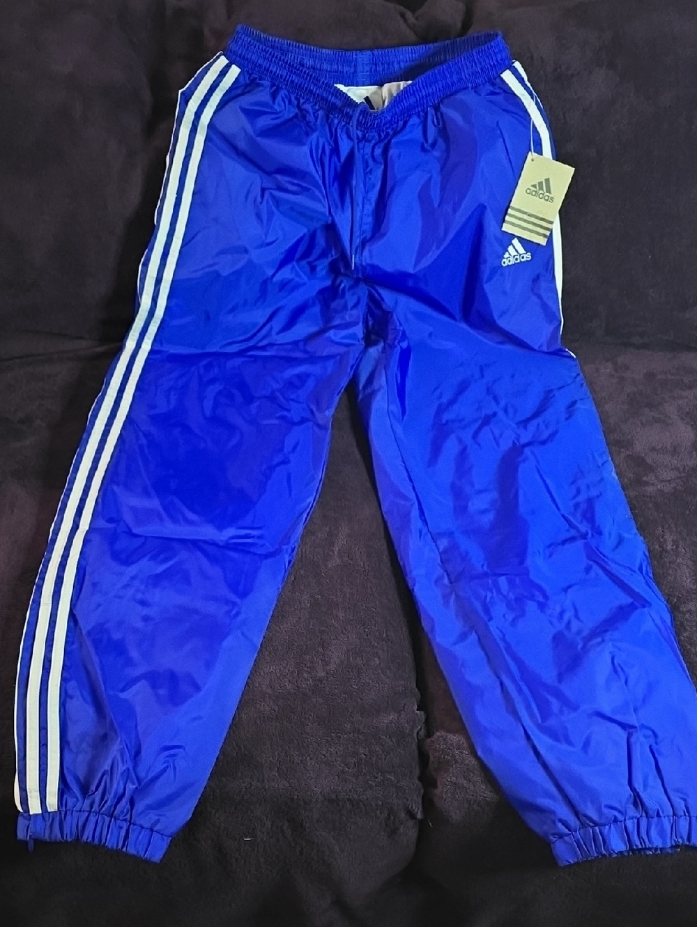 Adidas Cobalt Blue Joggers with White Stripes